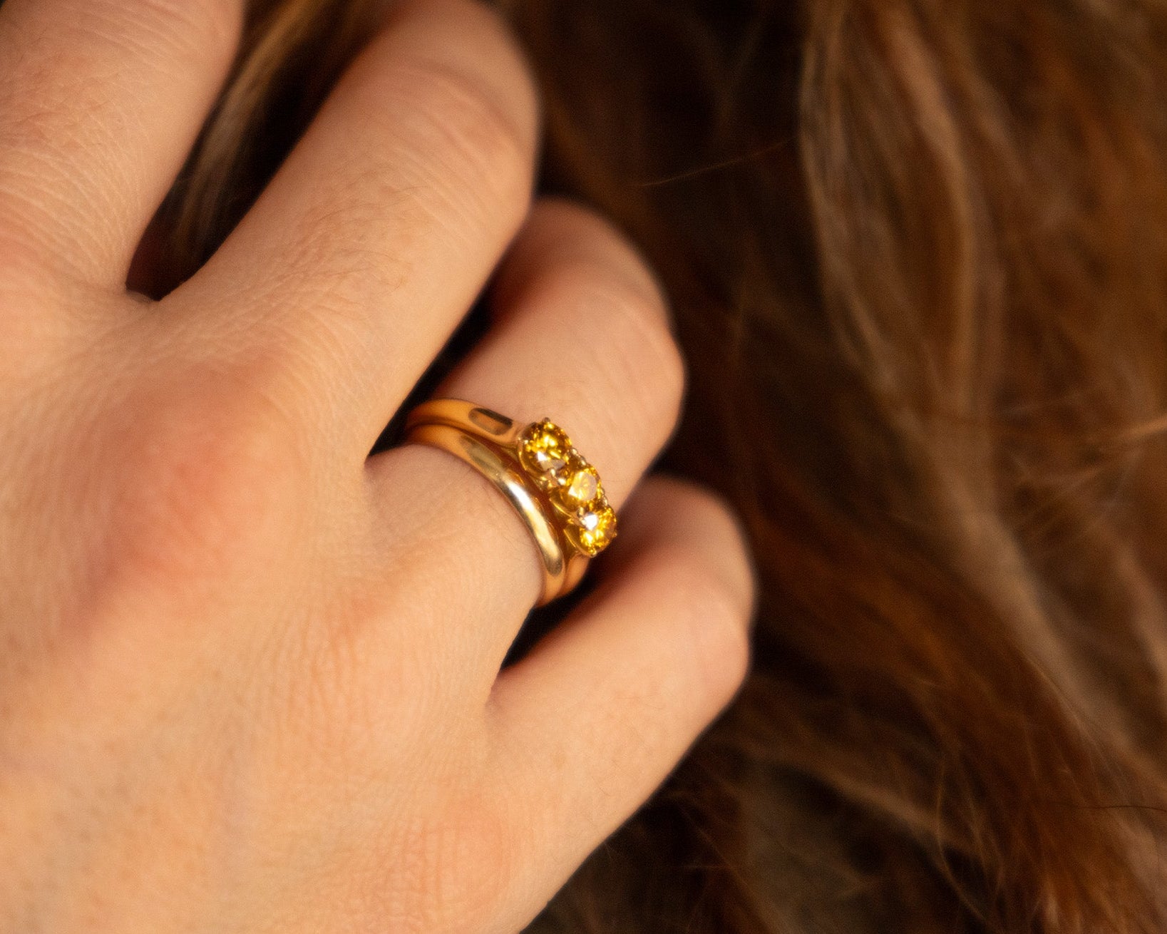 Tresillo de diamantes fancy